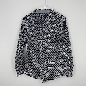 Talbot's Spade Pattern Blouse Shirt Women’s Size 6